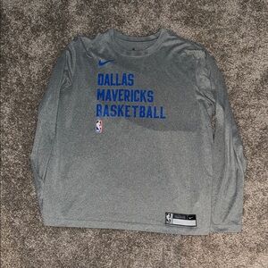 Nike Gray Dallas Mavericks Long Sleeve Shirt